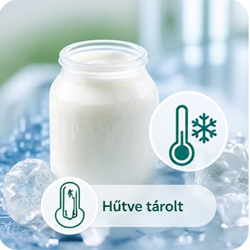 Joghurtos üveg jégen