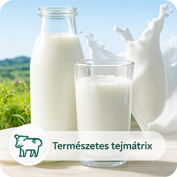 Friss tej üvegben és pohárban